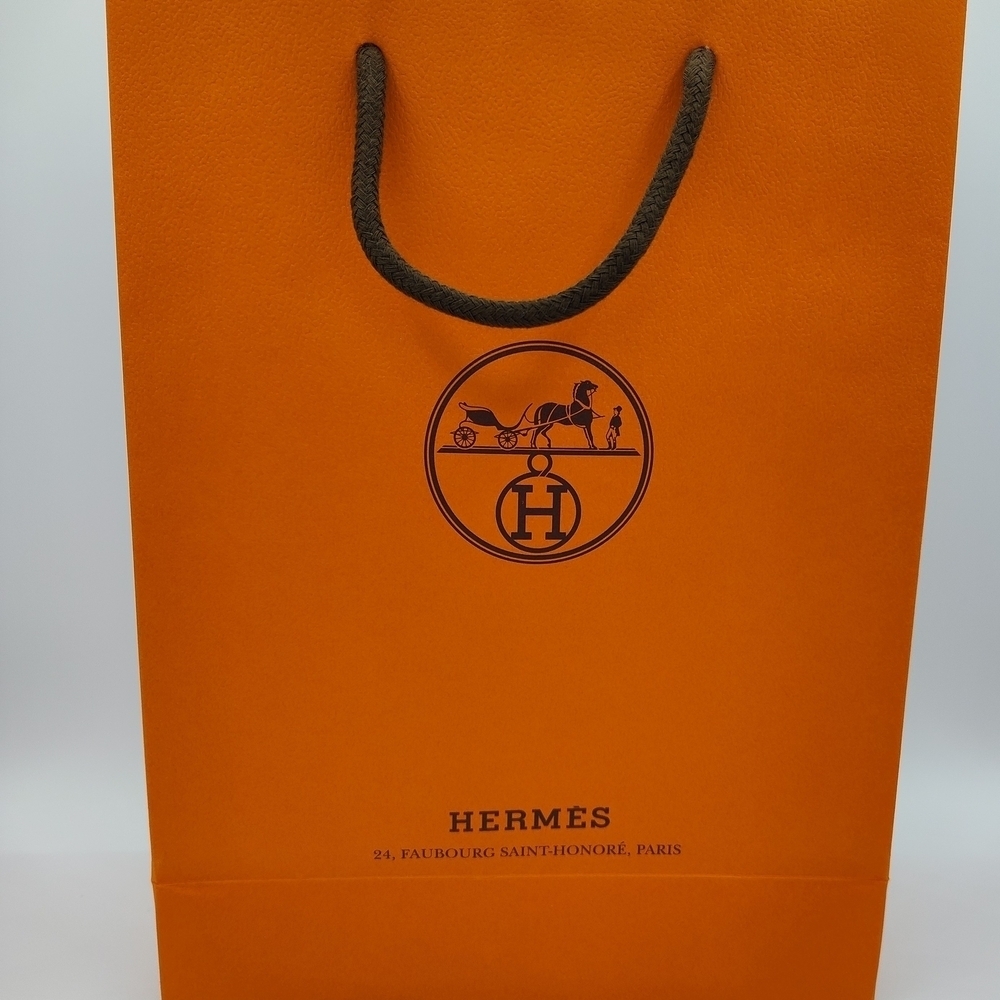 Hermès Orange Shopping Bag w/ Rope Handles | Authentic Luxury Packaging - Picture 2 of 5